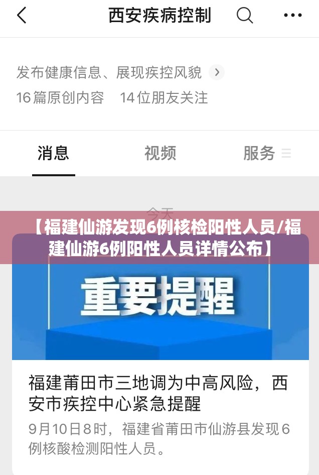 【福建仙游发现6例核检阳性人员/福建仙游6例阳性人员详情公布】 【福建仙游发现6例核检阳性人员/福建仙游6例阳性人员详情公布】