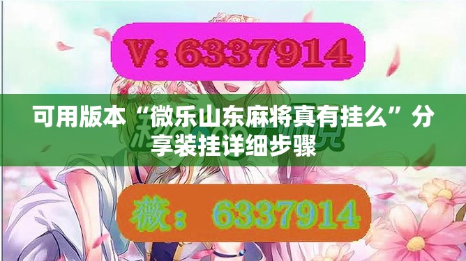可用版本“微乐山东麻将真有挂么”分享装挂详细步骤