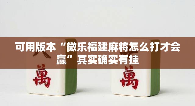 可用版本“微乐福建麻将怎么打才会赢”其实确实有挂