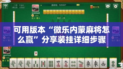 可用版本“微乐内蒙麻将怎么赢”分享装挂详细步骤