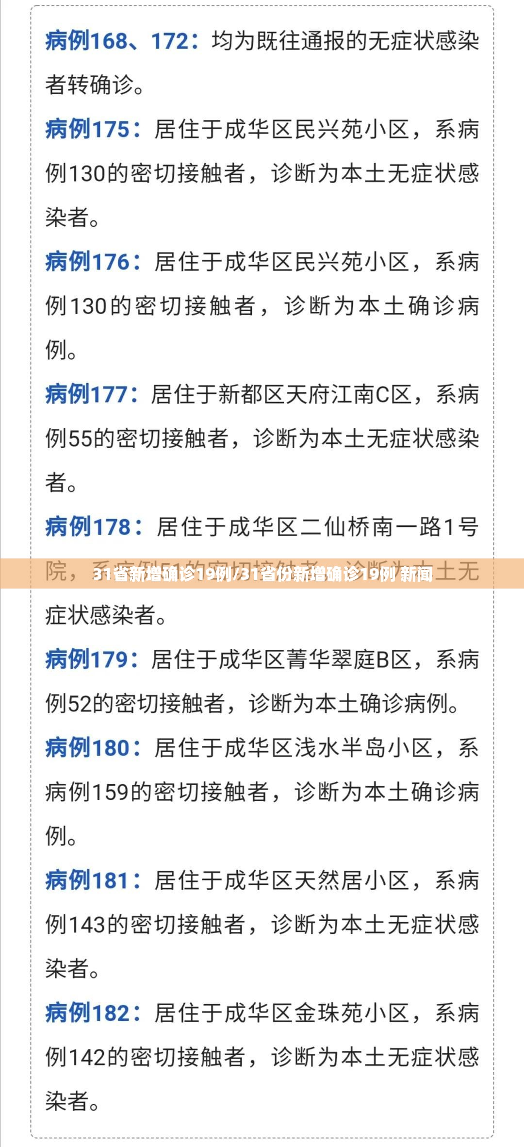 31省新增确诊19例/31省份新增确诊19例 新闻 31省新增确诊19例/31省份新增确诊19例 新闻
