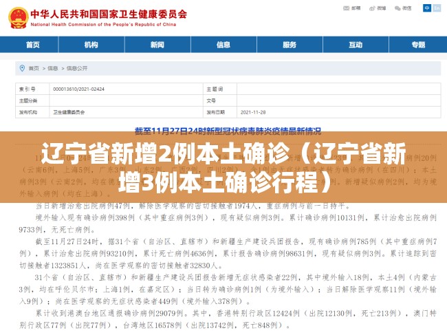 辽宁省新增2例本土确诊（辽宁省新增3例本土确诊行程）