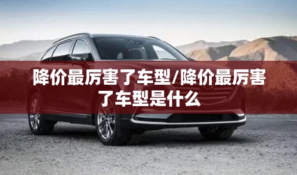 降价最厉害了车型/降价最厉害了车型是什么 降价最厉害了车型/降价最厉害了车型是什么