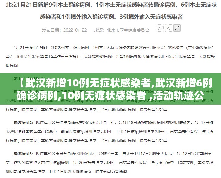 【武汉新增10例无症状感染者,武汉新增6例确诊病例,10例无症状感染者 ,活动轨迹公布】 【武汉新增10例无症状感染者,武汉新增6例确诊病例,10例无症状感染者 ,活动轨迹公布】