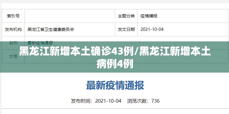 黑龙江新增本土确诊43例/黑龙江新增本土病例4例 黑龙江新增本土确诊43例/黑龙江新增本土病例4例
