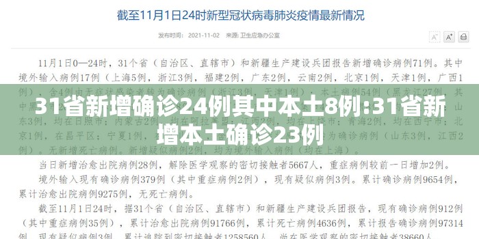 31省新增确诊24例其中本土8例:31省新增本土确诊23例 31省新增确诊24例其中本土8例:31省新增本土确诊23例