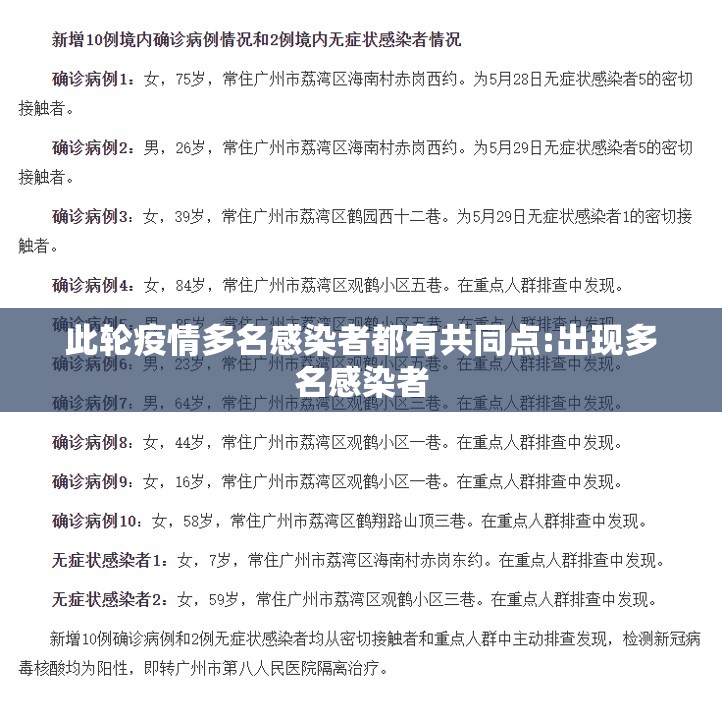 此轮疫情多名感染者都有共同点:出现多名感染者