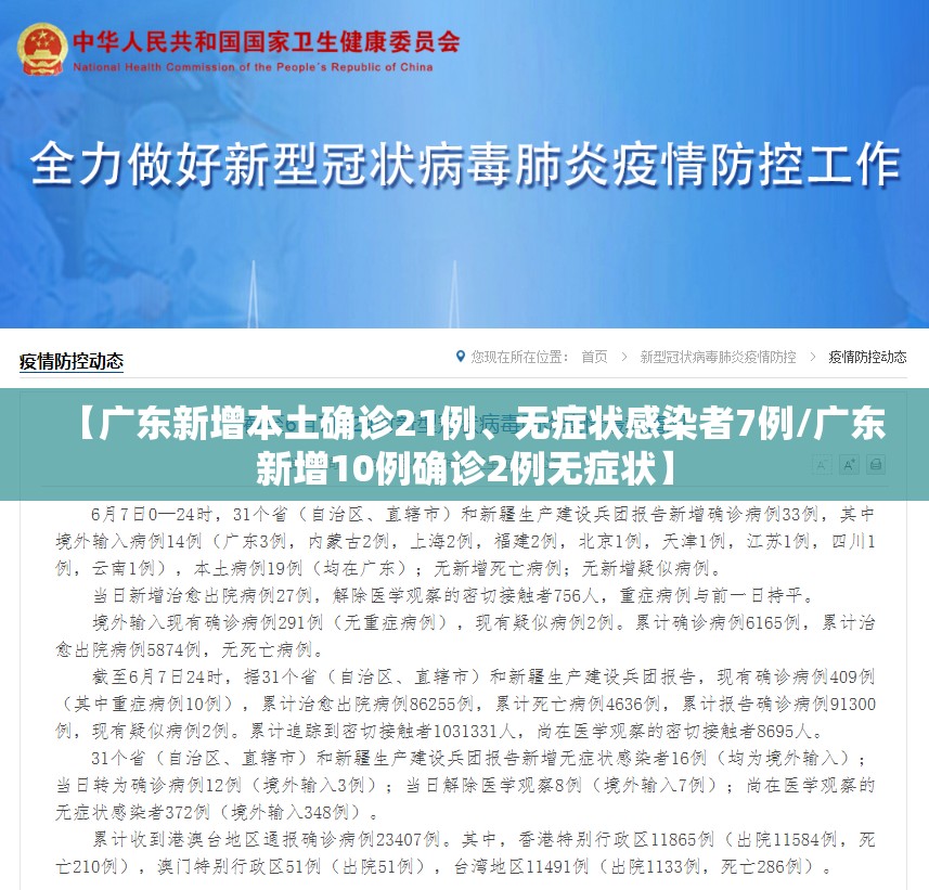 【广东新增本土确诊21例、无症状感染者7例/广东新增10例确诊2例无症状】