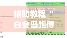 辅助教程“白金岛跑得快有没有挂”(透视挂)辅助透视教程