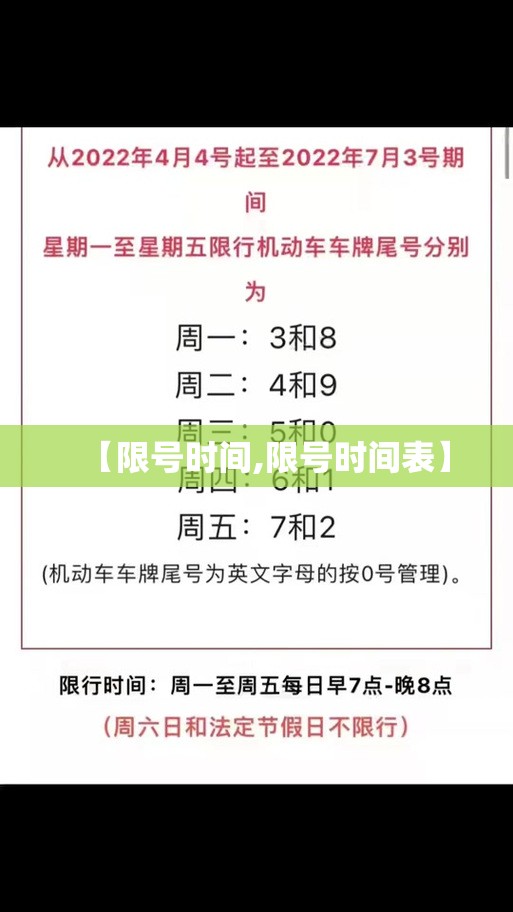 【限号时间,限号时间表】