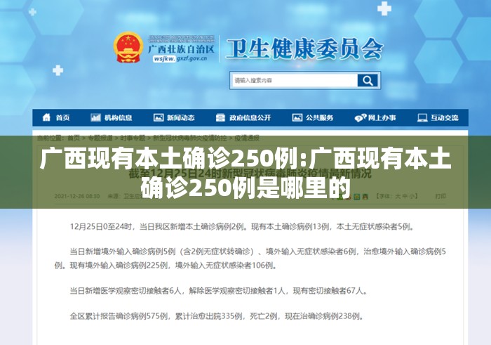 广西现有本土确诊250例:广西现有本土确诊250例是哪里的
