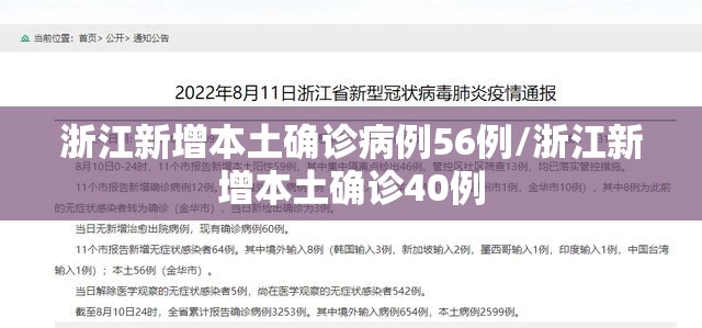 浙江新增本土确诊病例56例/浙江新增本土确诊40例