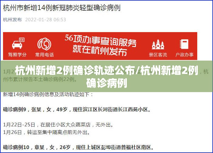 杭州新增2例确诊轨迹公布/杭州新增2例确诊病例 杭州新增2例确诊轨迹公布/杭州新增2例确诊病例