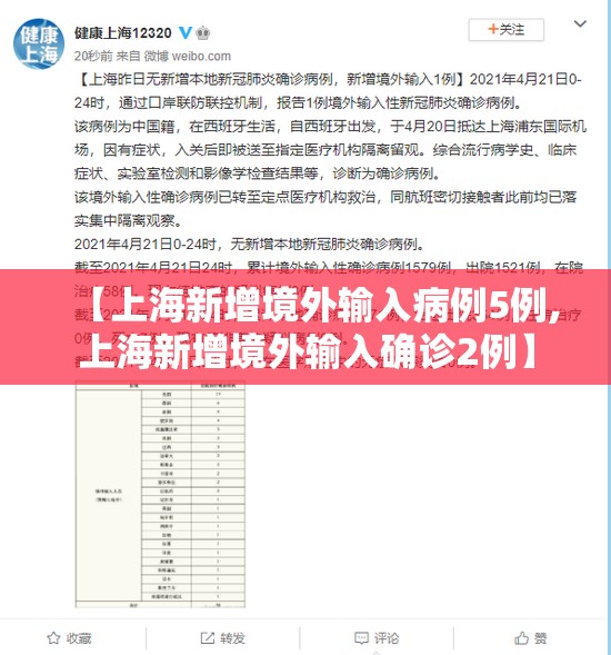 【上海新增境外输入病例5例,上海新增境外输入确诊2例】