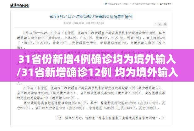 31省份新增4例确诊均为境外输入/31省新增确诊12例 均为境外输入000 31省份新增4例确诊均为境外输入/31省新增确诊12例 均为境外输入000