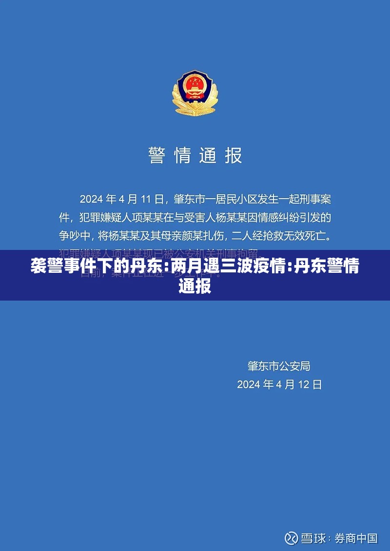 袭警事件下的丹东:两月遇三波疫情:丹东警情通报 袭警事件下的丹东:两月遇三波疫情:丹东警情通报