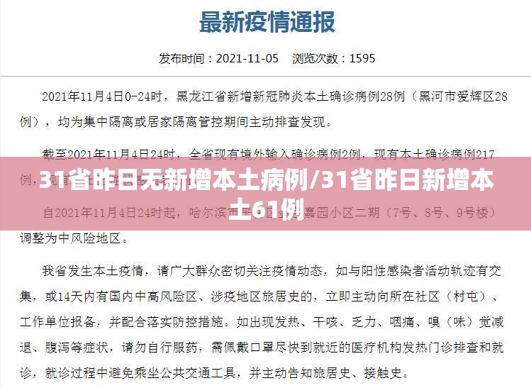 31省昨日无新增本土病例/31省昨日新增本土61例 31省昨日无新增本土病例/31省昨日新增本土61例