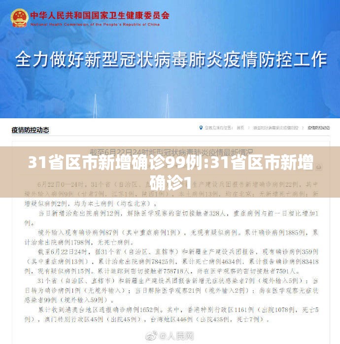 31省区市新增确诊99例:31省区市新增确诊1