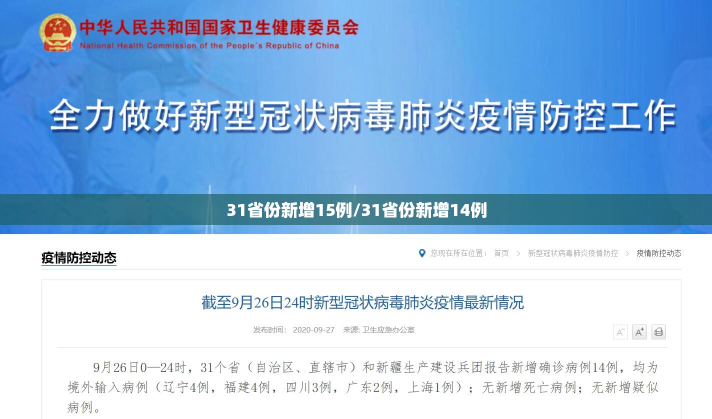 31省份新增15例/31省份新增14例 31省份新增15例/31省份新增14例