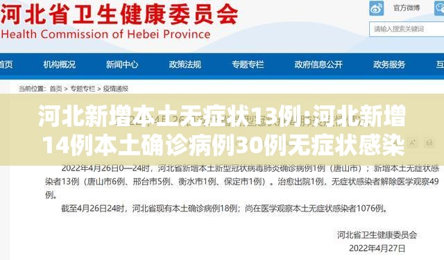 河北新增本土无症状13例:河北新增14例本土确诊病例30例无症状感染者 河北新增本土无症状13例:河北新增14例本土确诊病例30例无症状感染者