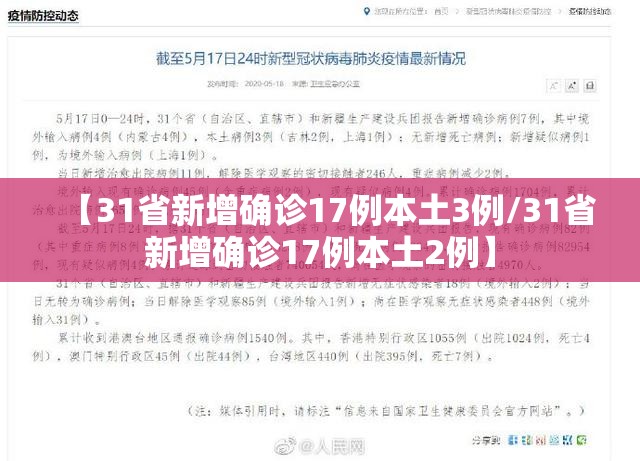 【31省新增确诊17例本土3例/31省新增确诊17例本土2例】 【31省新增确诊17例本土3例/31省新增确诊17例本土2例】