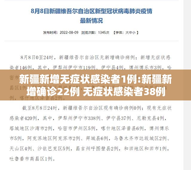 新疆新增无症状感染者1例:新疆新增确诊22例 无症状感染者38例 新疆新增无症状感染者1例:新疆新增确诊22例 无症状感染者38例