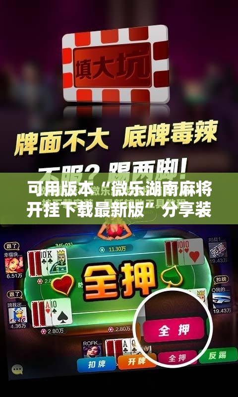 可用版本“微乐湖南麻将开挂下载最新版”分享装挂详细步骤