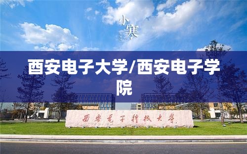 酉安电子大学/西安电子学院 酉安电子大学/西安电子学院
