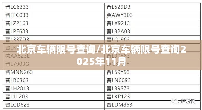 北京车辆限号查询/北京车辆限号查询2025年11月 北京车辆限号查询/北京车辆限号查询2025年11月