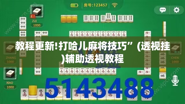 教程更新!打哈儿麻将技巧”(透视挂)辅助透视教程