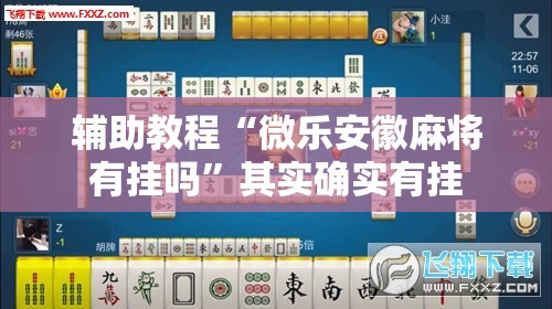 辅助教程“微乐安徽麻将有挂吗	”其实确实有挂