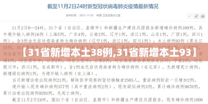 【31省新增本土38例,31省新增本土93】 【31省新增本土38例,31省新增本土93】