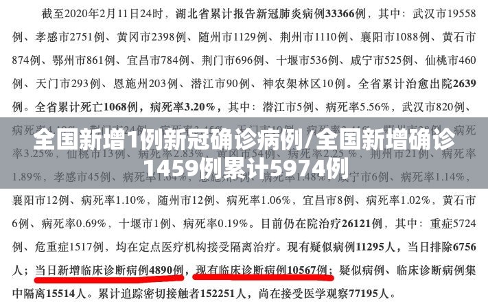 全国新增1例新冠确诊病例/全国新增确诊1459例累计5974例