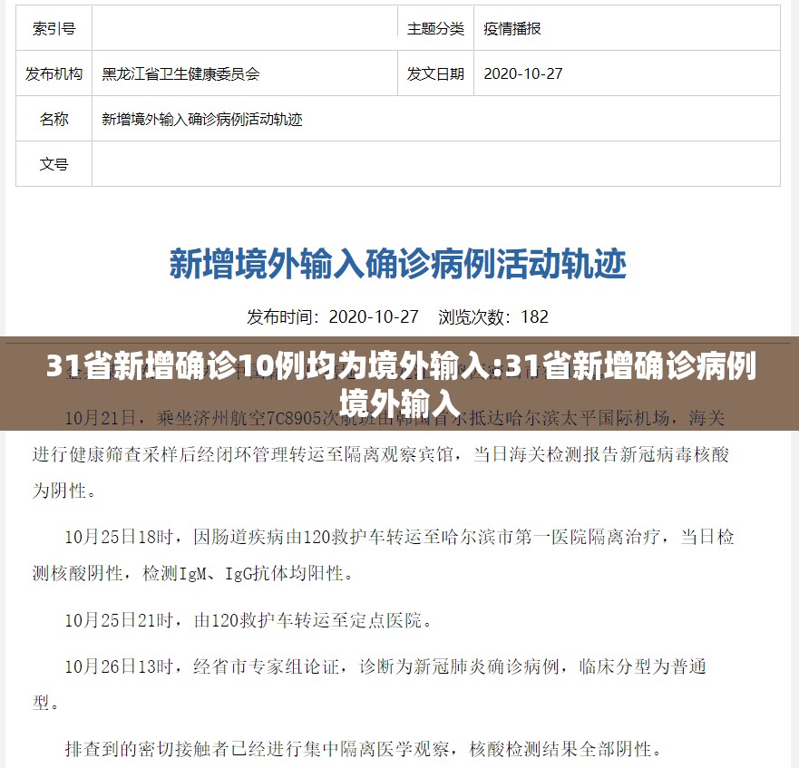 31省新增确诊10例均为境外输入:31省新增确诊病例境外输入 31省新增确诊10例均为境外输入:31省新增确诊病例境外输入