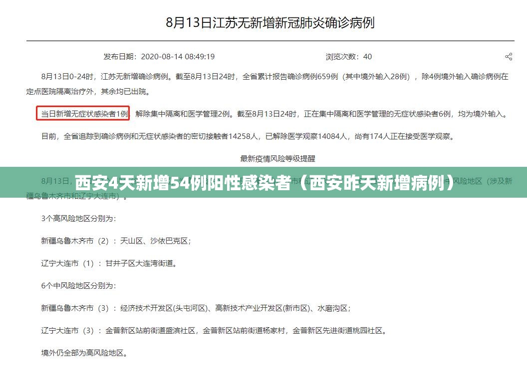 西安4天新增54例阳性感染者（西安昨天新增病例）