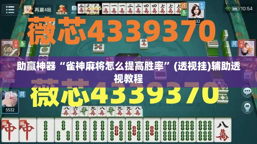 助赢神器“雀神麻将怎么提高胜率”(透视挂)辅助透视教程