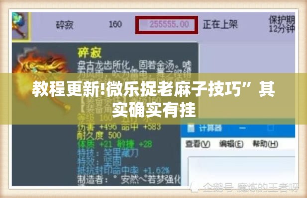 教程更新!微乐捉老麻子技巧	”其实确实有挂