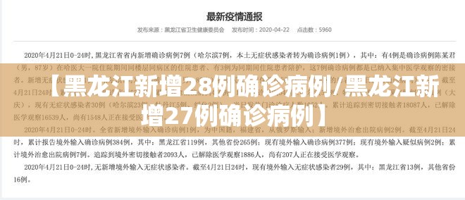 【黑龙江新增28例确诊病例/黑龙江新增27例确诊病例】 【黑龙江新增28例确诊病例/黑龙江新增27例确诊病例】