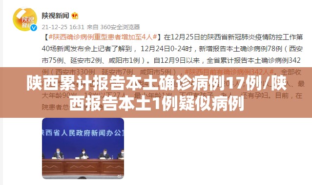 陕西累计报告本土确诊病例17例/陕西报告本土1例疑似病例 陕西累计报告本土确诊病例17例/陕西报告本土1例疑似病例