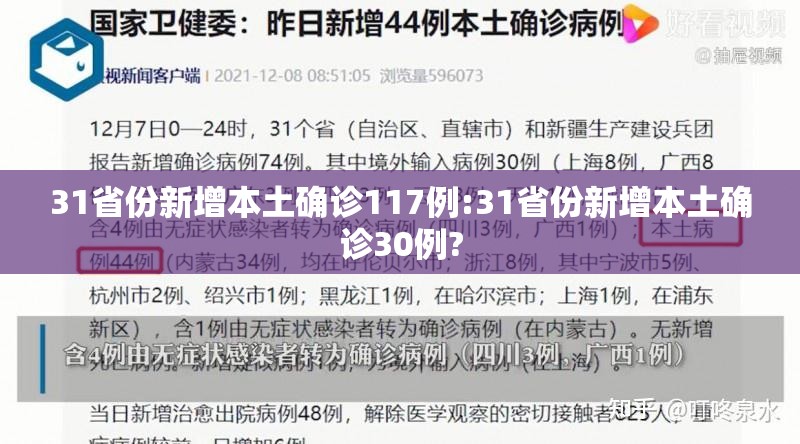 31省份新增本土确诊117例:31省份新增本土确诊30例?