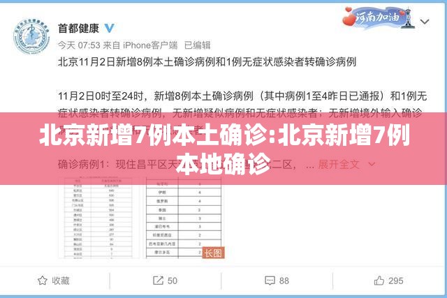 北京新增7例本土确诊:北京新增7例本地确诊 北京新增7例本土确诊:北京新增7例本地确诊