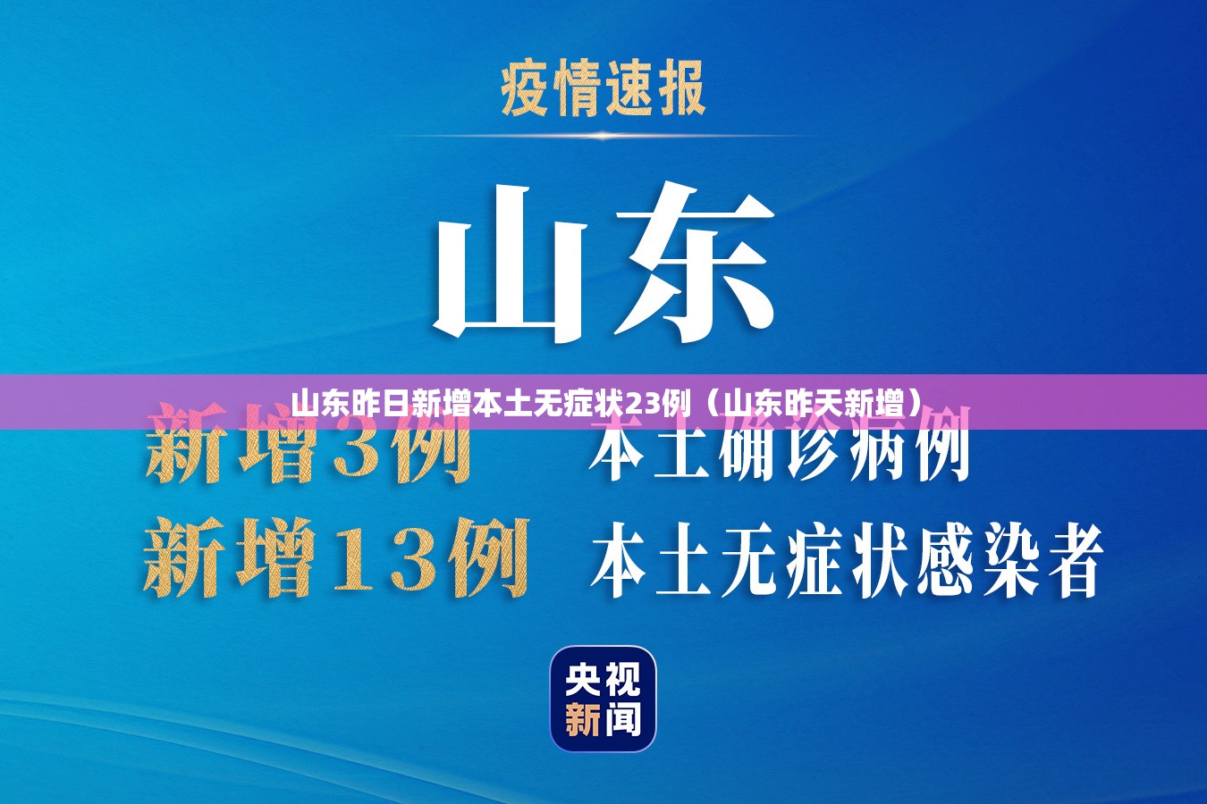 山东昨日新增本土无症状23例(山东昨天新增) 山东昨日新增本土无症状23例(山东昨天新增)