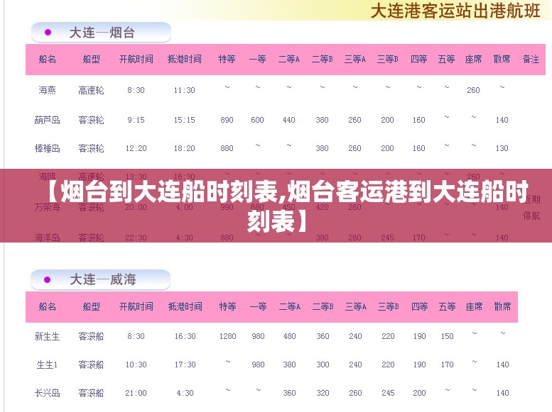 【烟台到大连船时刻表,烟台客运港到大连船时刻表】 【烟台到大连船时刻表,烟台客运港到大连船时刻表】